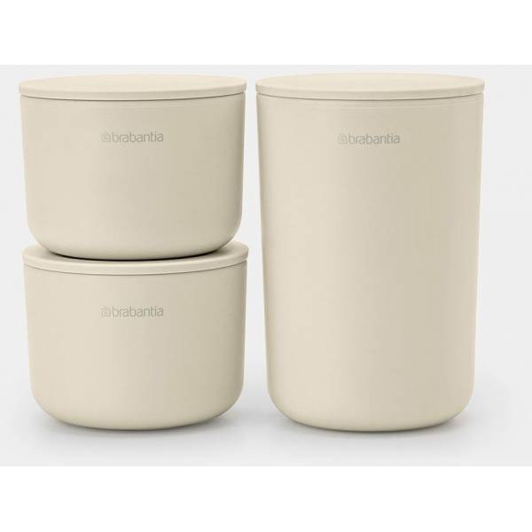 ReNew opbergpotjes, set van 3 Soft Beige 