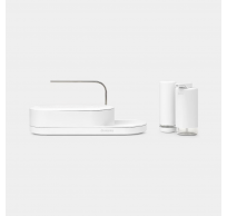 SinkStyle set organiseur, 3 pièces (plateau de séchage et distributeurs de savon et de liquide vaisselle) Mineral Fresh White 