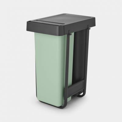 Sort & Go poubelle à encastrer 2 x 30 litres Jade Green & Dark Grey  Brabantia