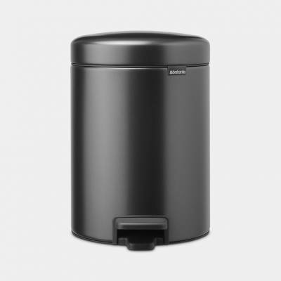 NewIcon poubelle à pédale 5 litres avec seau intérieur synthétique Confident Grey  Brabantia