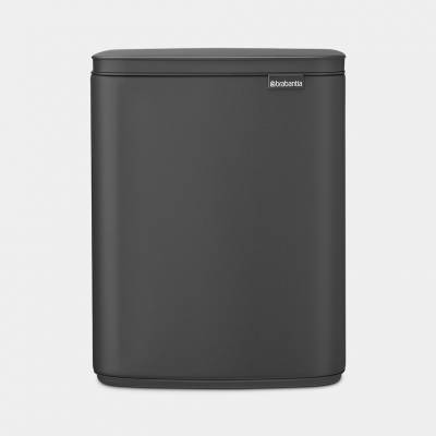 Bo poubelle 12 litres avec seau intérieur synthétique Mineral Infinite Grey  Brabantia