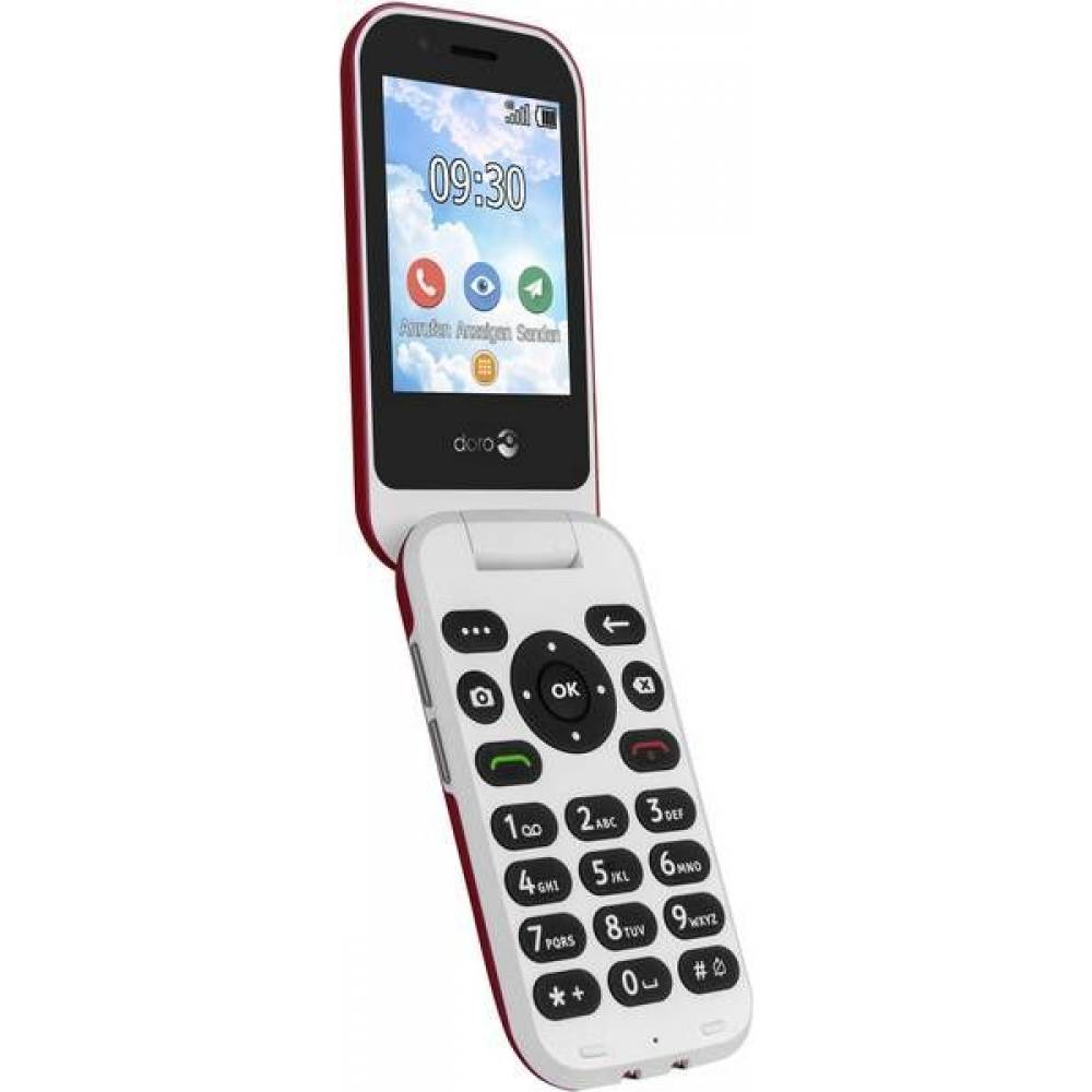 Doro Smartphone 7030 Klaptelefoon 4G (Rood-Wit)