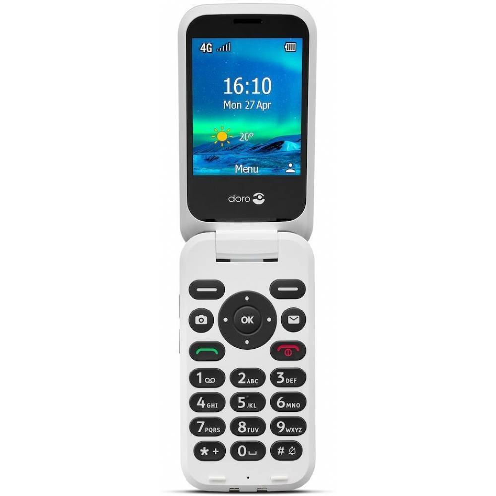 Doro Seniorentelefoon 6820 Eenvoudige Klaptelefoon 4G (Zwart-Wit)
