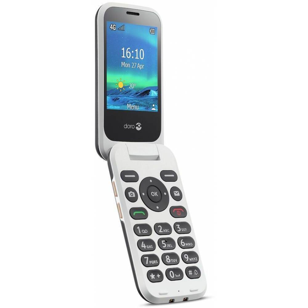 Doro Seniorentelefoon 6880 Eenvoudige Klaptelefoon 4G (Zwart-Wit)