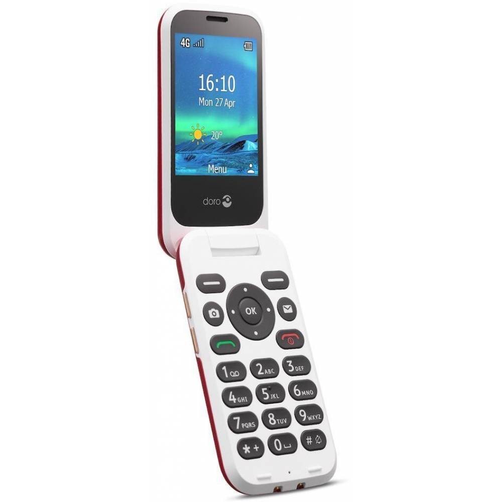 6880 Eenvoudige Klaptelefoon 4G (Rood-Wit) 