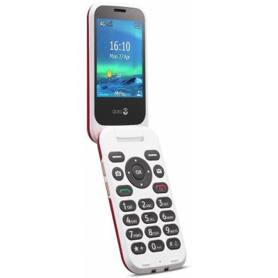 6880 Eenvoudige Klaptelefoon 4G (Rood-Wit)  Doro