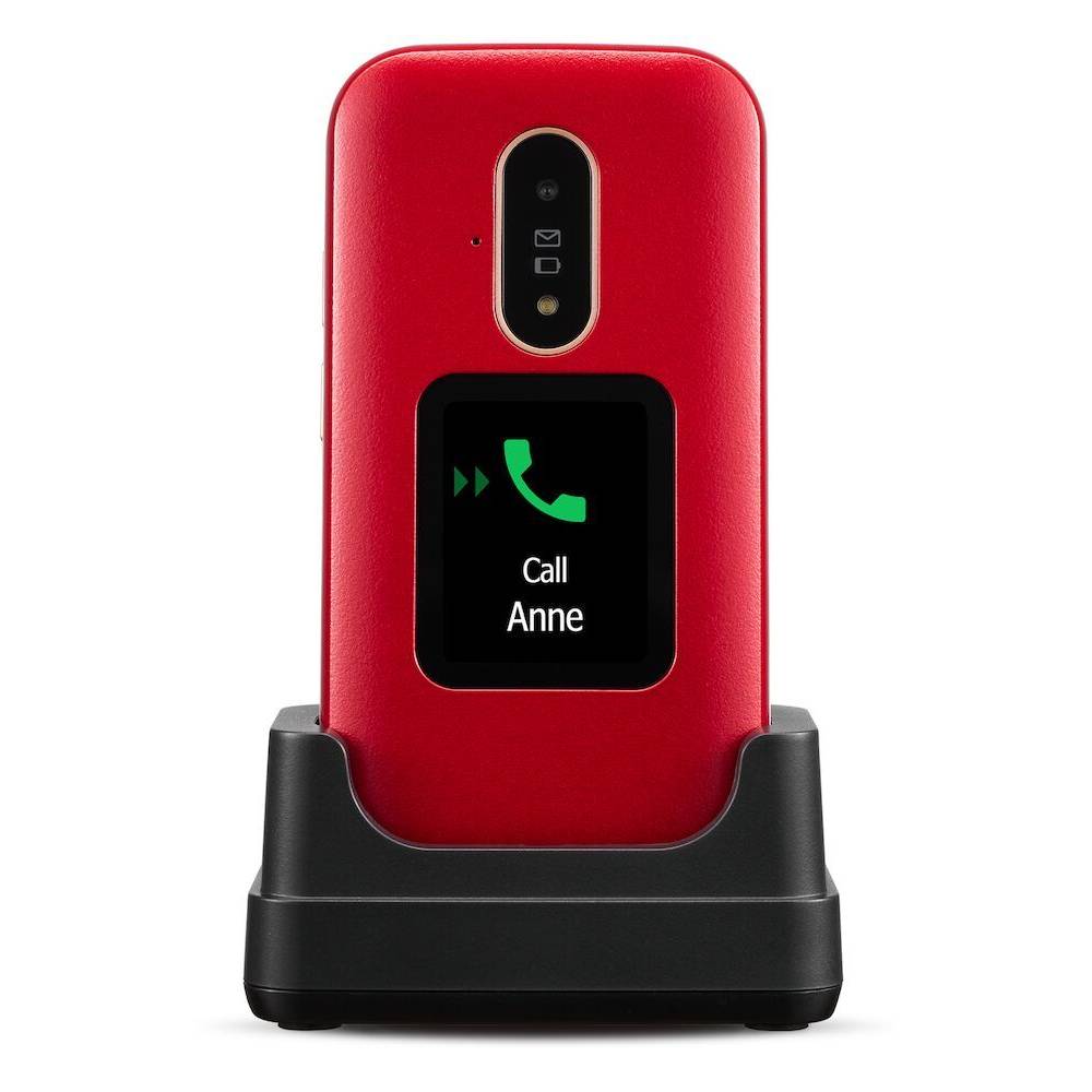 Doro Seniorentelefoon 6880 Eenvoudige Klaptelefoon 4G (Rood-Wit)