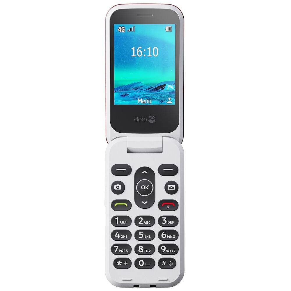 Doro GSM 2820 Gebruiksvriendelijke mobiele 4G-telefoon met groot beeldscherm rood/wit