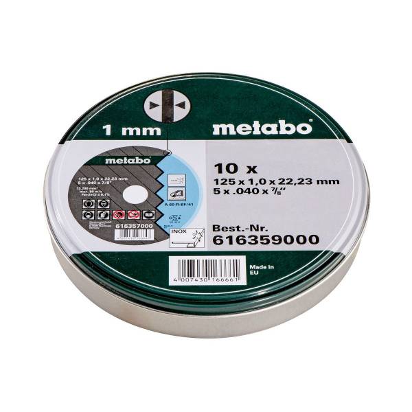 Metabo 10 doorslijpschijven SP 125x1,0x22,23 Inox, TF 41