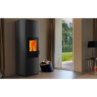 E228 M-H nero opaco con bocchetta frontale rear flue outlet 