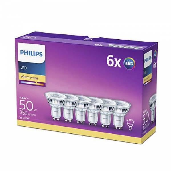 Philips Lighting LEDCLASSIC 50W GU10 WW 36D ND 6CT/4 6st