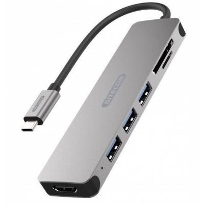 USB-C to HDMI Adapter with Hub & Card Reader CN-407  Sitecom
