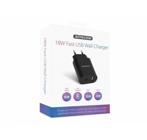 18W Fast USB Wall Charger CH-010  Sitecom