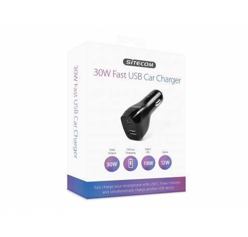 30W Fast USB Car Charger CH-020  Sitecom