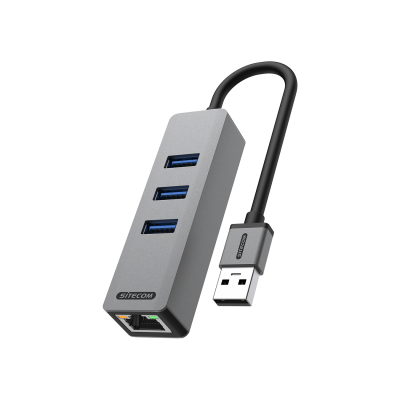 USB-A to Ethernet + 3x USB hub  Sitecom