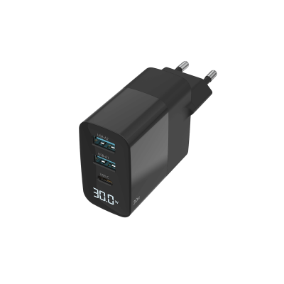 30W GaN Power Delivery Wall Charger with LED display 