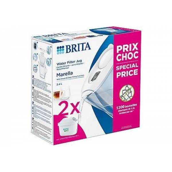 Waterfilterkan Marella Cool White + 2 filterwater Maxtra Pro All-in-1  Brita