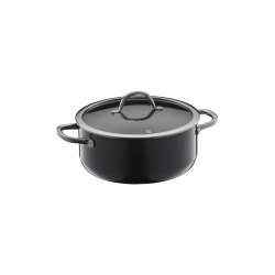 Fusiontec Inspire lage kookpot met deksel 20cm Zwart 