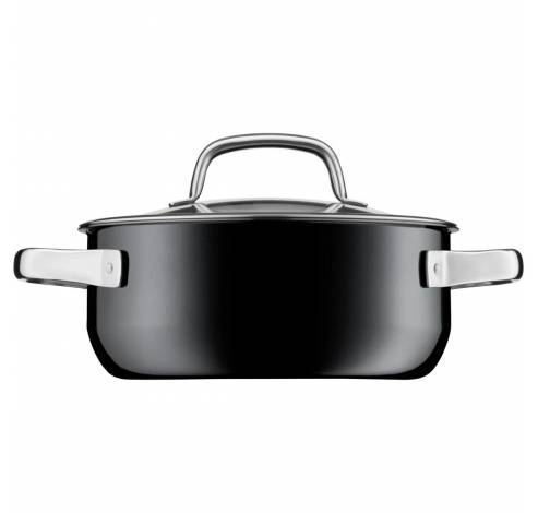Fusiontec Inspire lage kookpot met deksel 24cm Zwart  WMF