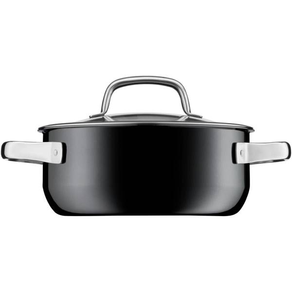 Fusiontec Inspire lage kookpot met deksel 24cm Zwart 