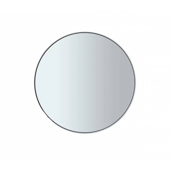 Wall mirror -RIM- Colour White Ø 80cm smoked glass 