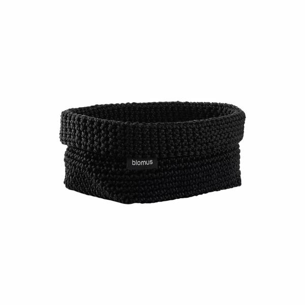 Crochet basket -TELA- Colour Black Size L 
