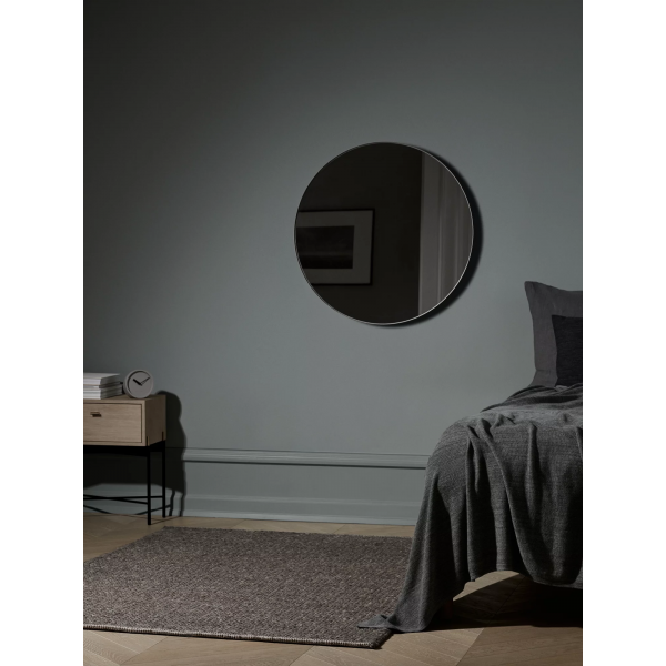 Wall mirror -RIM- Steel Gray Ø 80cm smoked glass 