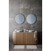 Wall mirror -RIM- Steel Gray Ø 80cm smoked glass 