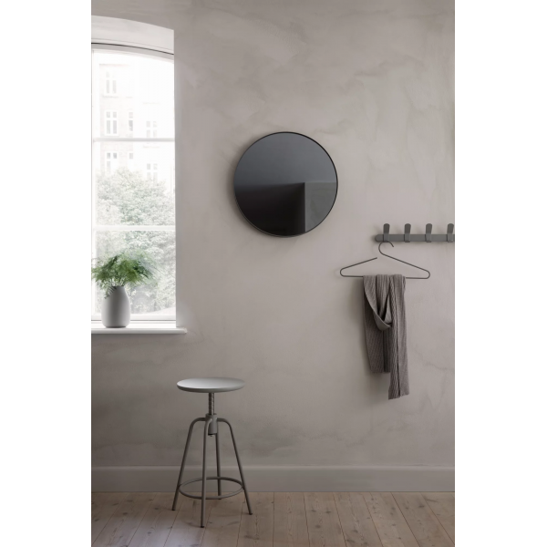 Wall mirror -RIM- Steel Gray Ø 80cm smoked glass 