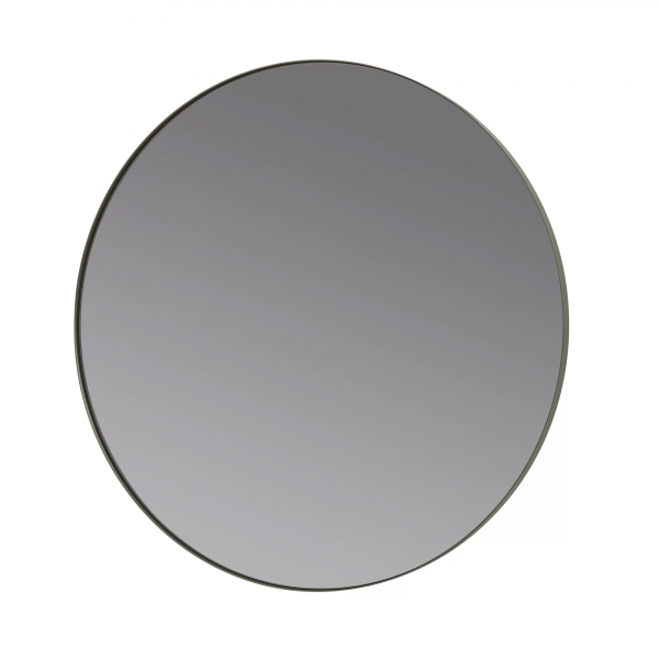 Wall mirror -RIM- Steel Gray Ø 50cm smoked glass 