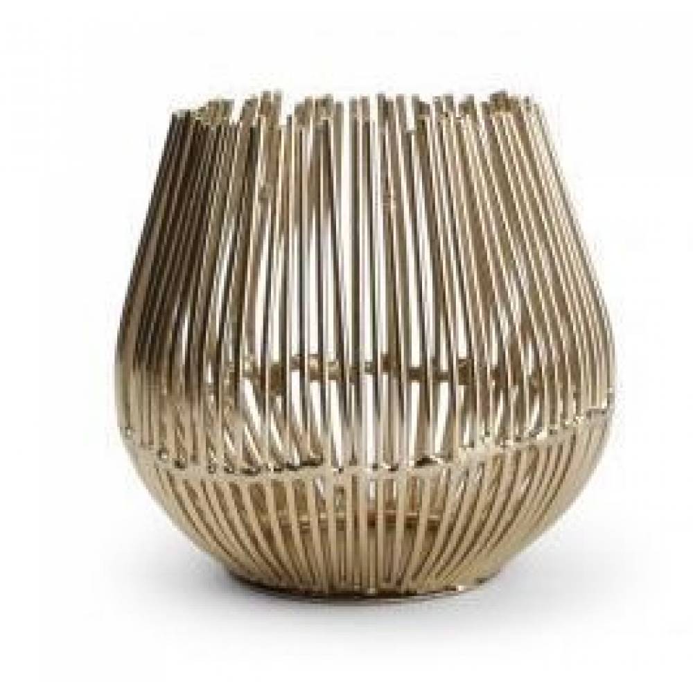 Salt & Pepper Theelichtjeshouders Iris Kaarshouder 8,5xH9cm goud twisted