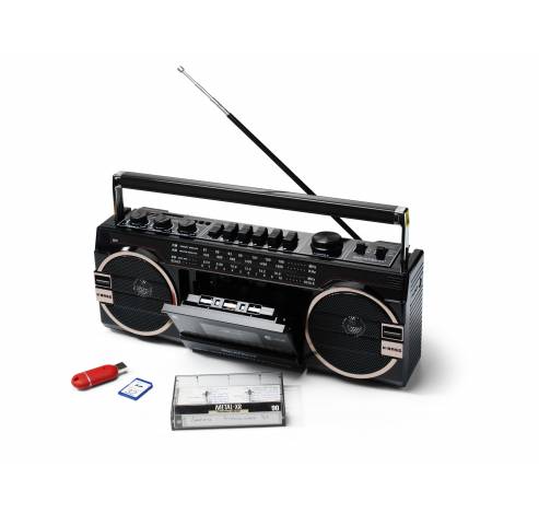 PR1980 Ghettoblaster 80's radio Cass.USB SD 2x8W  Ricatech