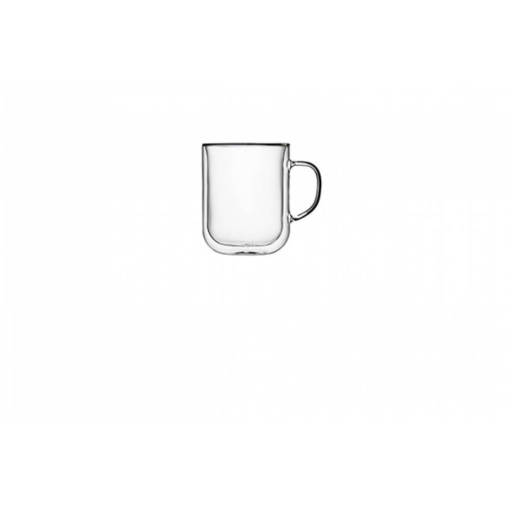 Luigi Bormioli Espressoglazen Thermic Glass Koffieglas 35cl Set2 Sublime Mug - Dubbelwandig - Met Oor