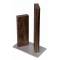Messenblok Stonehenge Walnotenhout met roestvrij stalen voet voor 4 messen 
