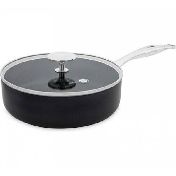 Brussels Black/Black rechte sauteuse met deksel 24cm GreenPan Brussels Black/Black rechte sauteuse met deksel 24cm GreenPan