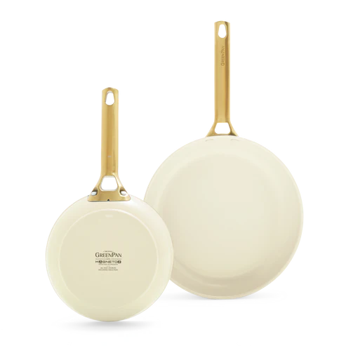 Padova Cream White 2-delige Pannenset met keramische antikleeflaag 20/26 cm