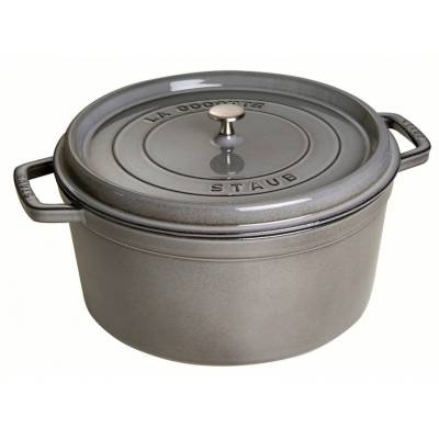 Ronde cocotte 24cm Grafietgrijs Staub