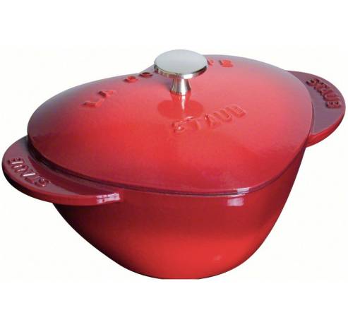 Hartvormige cocotte 20cm Kers   Staub