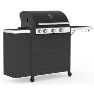 Stella 3221 barbecue à gaz noir avec tiroirs 174x59x119cm 