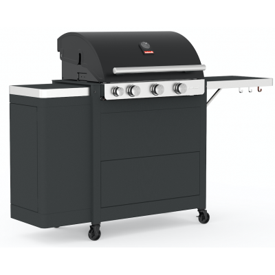 Stella 3221 barbecue à gaz noir avec tiroirs 174x59x119cm  Barbecook