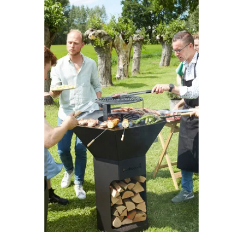 Nestor Original houtbarbecue uit gegalvaniseerd staal zwart 92x92x101cm  Barbecook