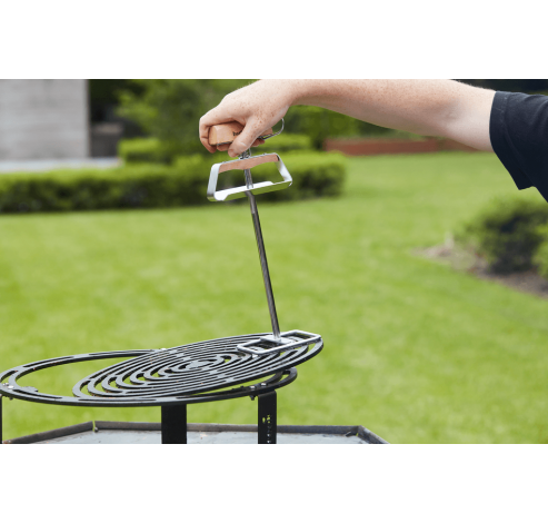 Lève-grille pour barbecue en acier inoxydable et bois FSC 100%.  Barbecook