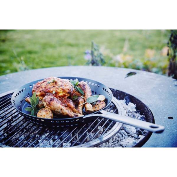 Black Steel Barbeque grillpan 30cm 