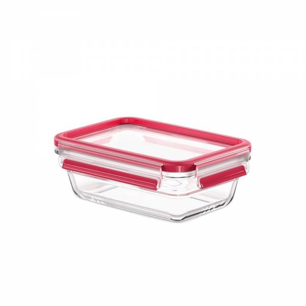 Clip&Close bewaardoos glas Rechthoekig 0,85L rood 