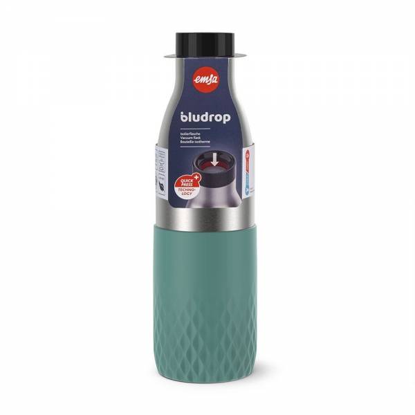 BLUDROP Sleeve Hydration bottle 0.5L Petrol Emsa