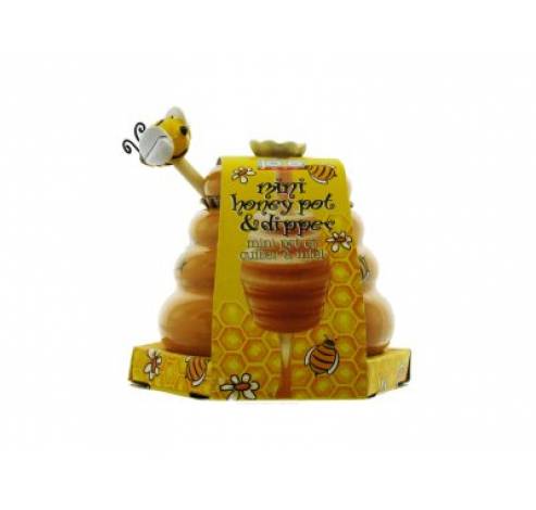 Honingpot met honinglepel bijenkorf 8.3x8.6x9.5cm  JOIE