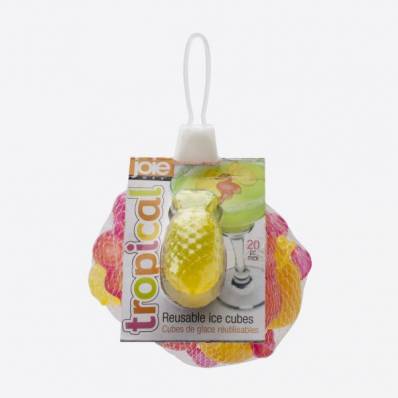 Tropical set van 20 herbruikbare ijsblokjes flamingo en ananas 