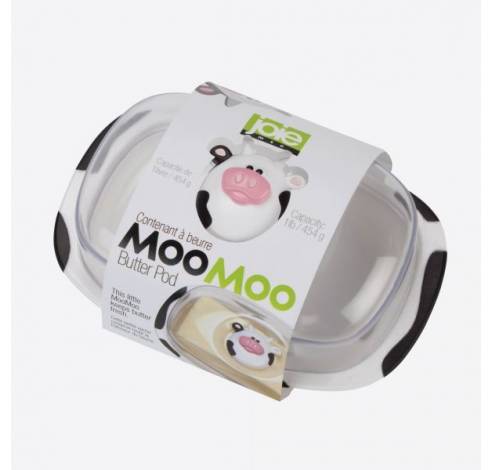 Moo Moo beurrier avec couvercle en matière synthétique blanc et noir 18x12.3x9cm  JOIE