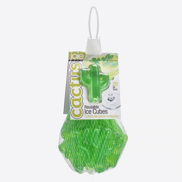 Cactus set van 20 herbruikbare ijsblokjes groen 