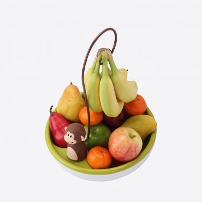 Monkey corbeille à fruits avec support à bananes ø 26cm H 16.5cm 